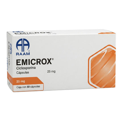 Emicrox  (Ciclosporina) 25 mg Caja 50 Cápsulas