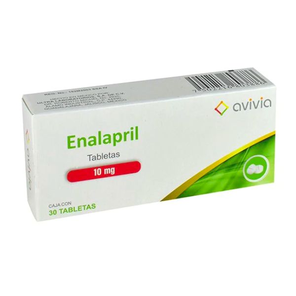 Enalapril 10 mg Tabletas Caja con 30 Tabletas