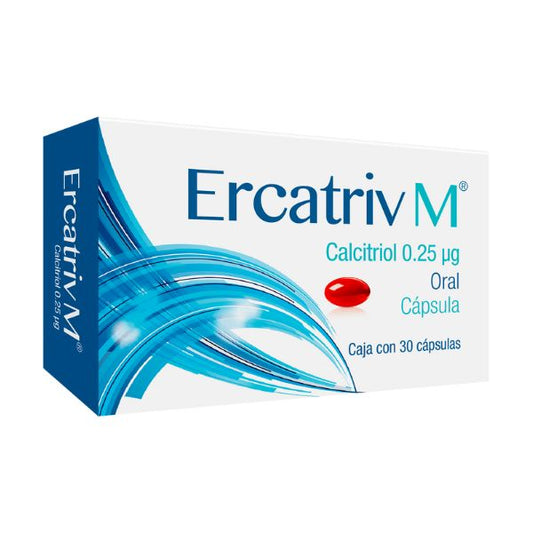 Ercatriv M (Calcitriol) 0.25 Ug Caja con 30 Cápsulas