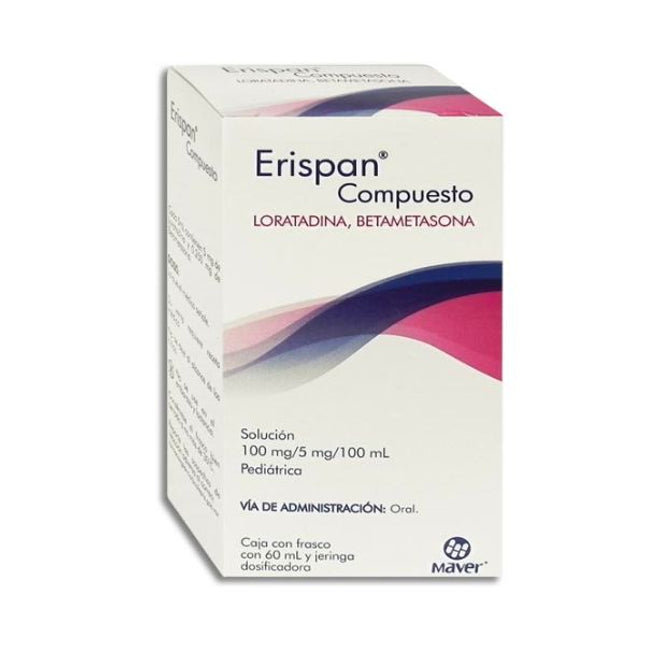 Erispan Compuesto (Loratadina,Betametasona) 100 mg /5 mg / 100 ml frasco 60 ml