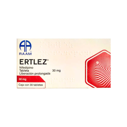 Ertlez  Nifedipino 30 Mg Liberación Prolongada Caja con 30 Tabletas