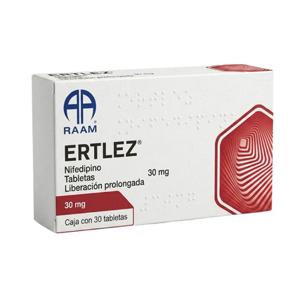 Ertlez (Nifedipino) 30 Mg Liberación Prolongada Caja con 30 Tabletas