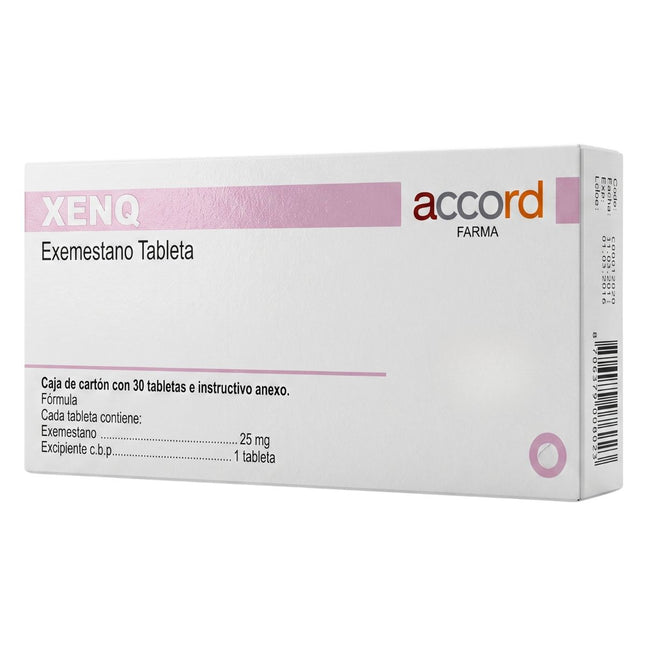 Xenq (Exemestano) 25 mg Caja con 30 Tabletas | Accord Farma