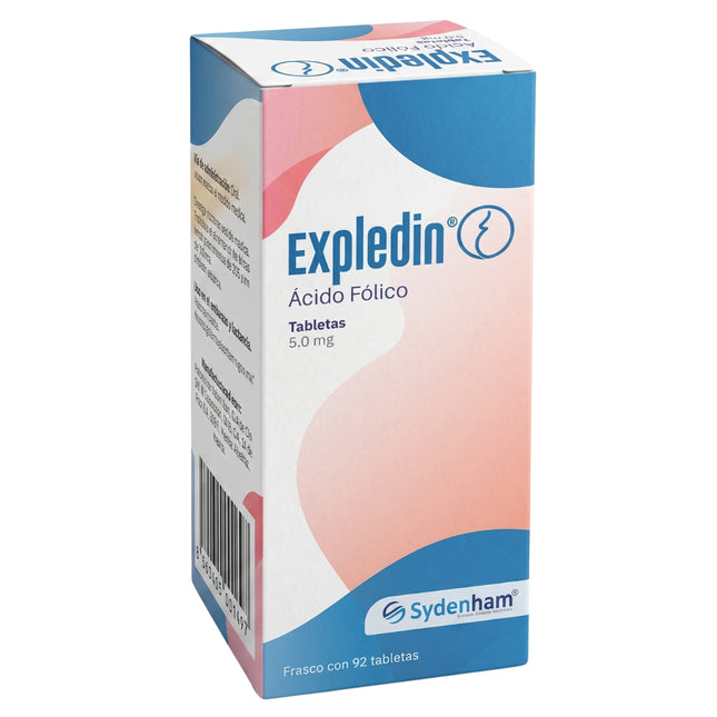 Expledin (Ácido Fólico) 5 mg Caja Con 92 Tabletas