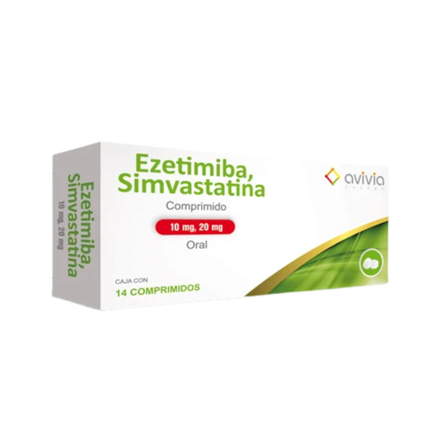 Ezetimiba Simvastatina 10 mg/20 mg Caja con 14 Tabletas Avivia