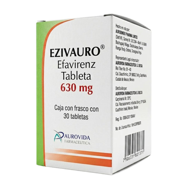 Ezivauro (Efavirenz) 600 mg Caja con 30 Tabletas