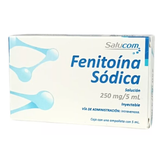 Fenitoína 250 mg 5 mL Caja con 1 Ampolleta Inectable