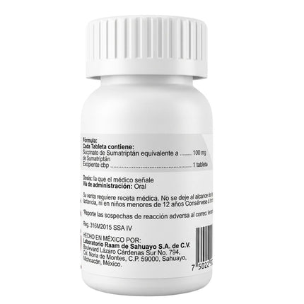 Fermig (Sumatriptan) 100 mg Frasco con 20 Tabletas
