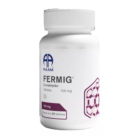 Fermig (Sumatriptan) 100 mg Frasco con 20 Tabletas