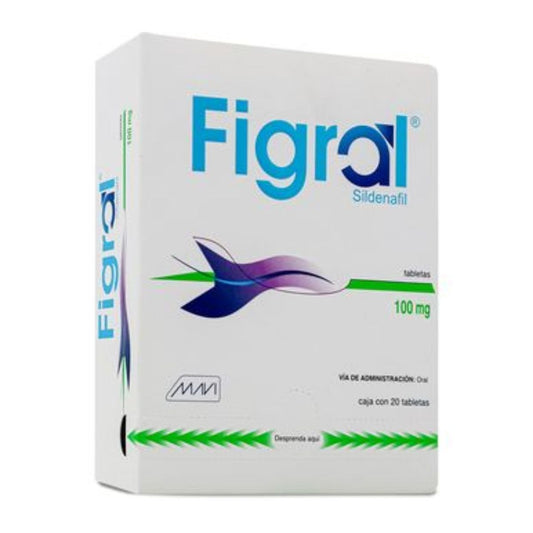 Figral (Sildenafil) 100 mg Caja con 20 Tabletas