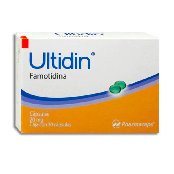 Ultidin (Famotidina) 20 mg Caja con 30 Cápsulas