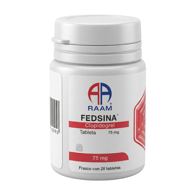 Fedsina (Clopidogrel) 75 mg Frasco con 28 Tabletas
