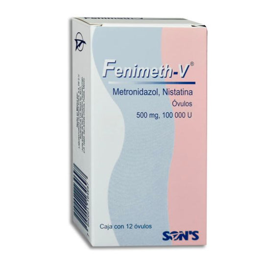 Fenmeth-V (Metronidazol/Nistatina) Caja con 12 Óvulos