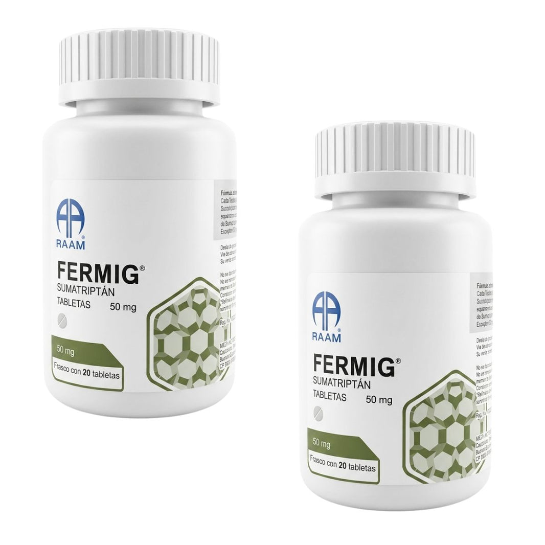 Fermig (Sumatriptan) 50 mg Frasco con 20 Tabletas – Farmacia Sanorim