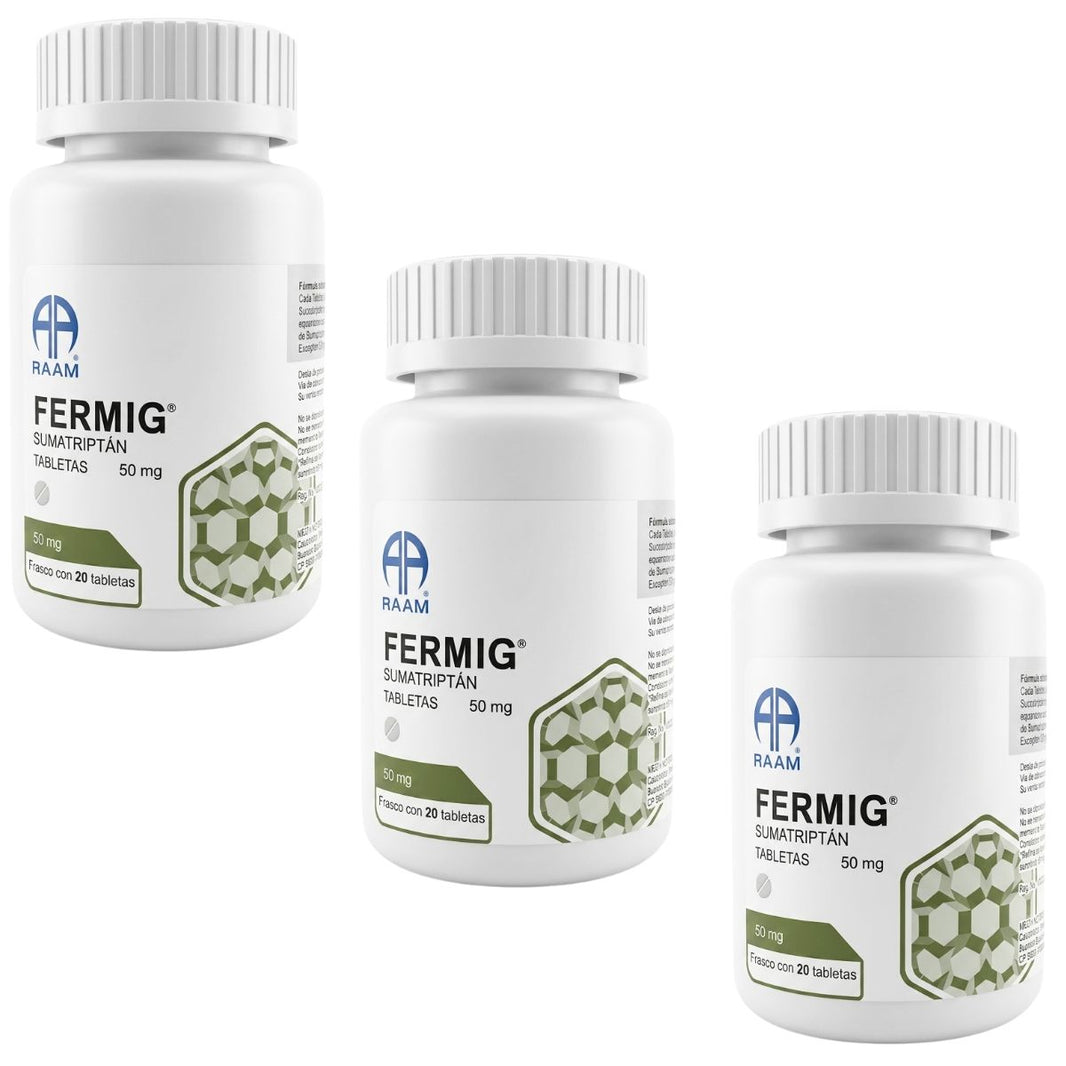 Fermig (Sumatriptan) 50 mg Frasco con 20 Tabletas – Farmacia Sanorim
