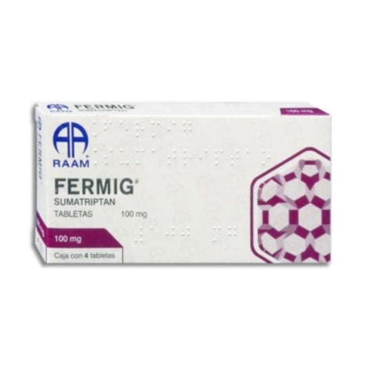 Fermig (Sumatriptan) 100 mg Caja con 4 Tabletas