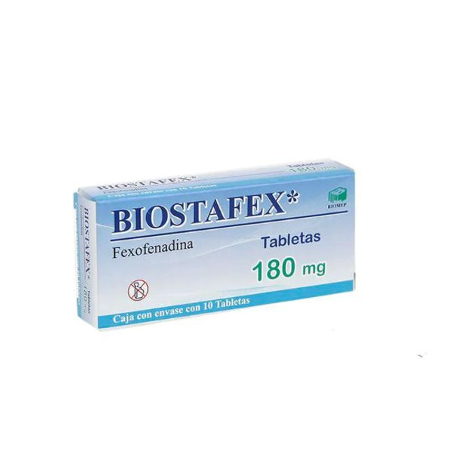 Fexofenedina 180 mg Caja con 10 Tabletas Biomep