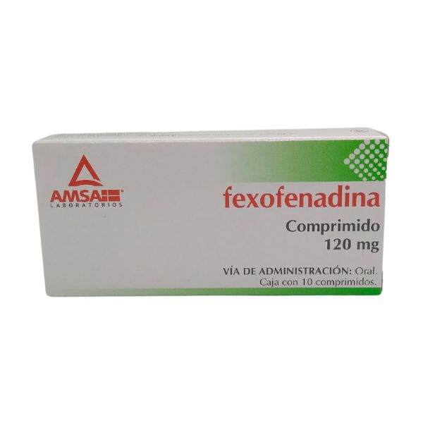 Fexofenadina 120 mg Caja con 10 Tabletas