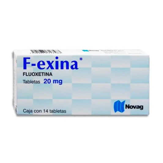 F-Exina (Fluoxetina) 20 mg Caja con 14 Tabletas – Farmacia Sanorim