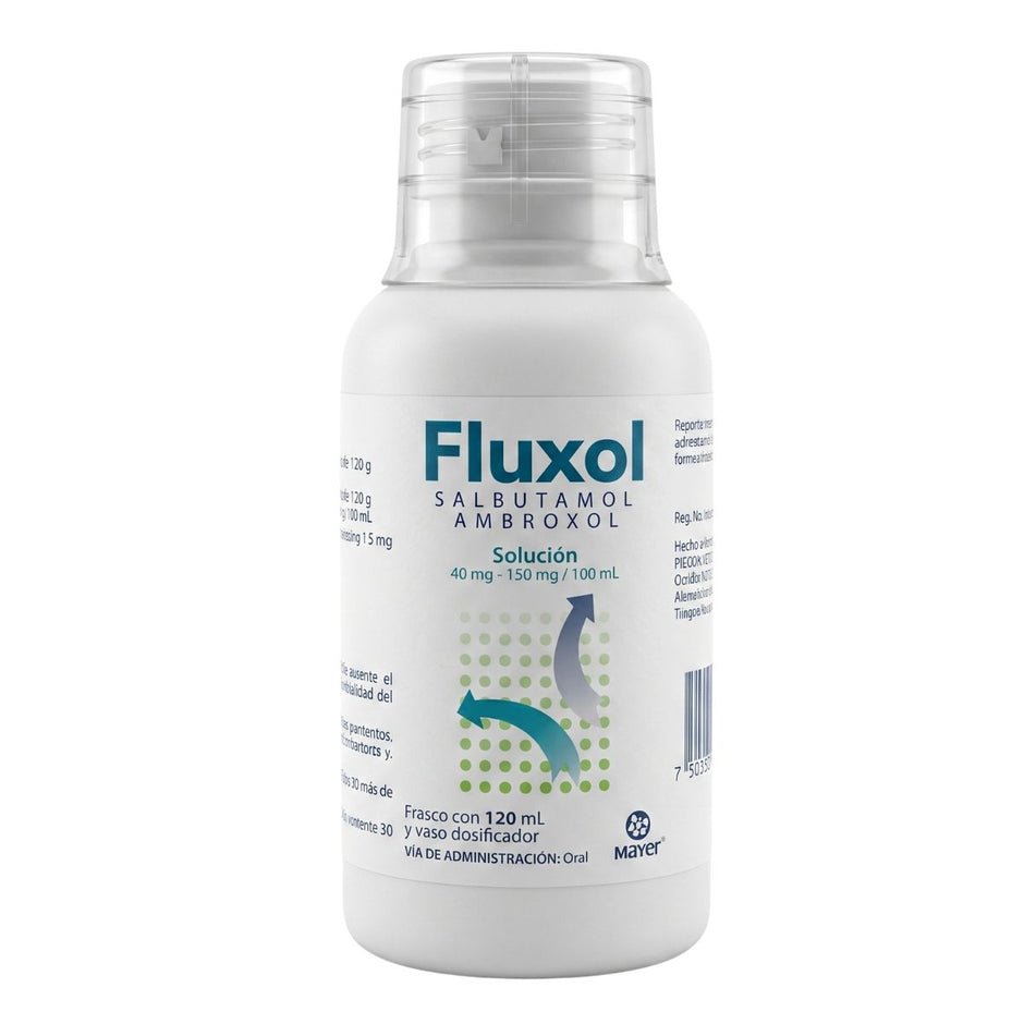 Fluxol (Ambroxol / Salbutamol) 150 mg / 40 mg / 100 ml Frasco con 120 ...
