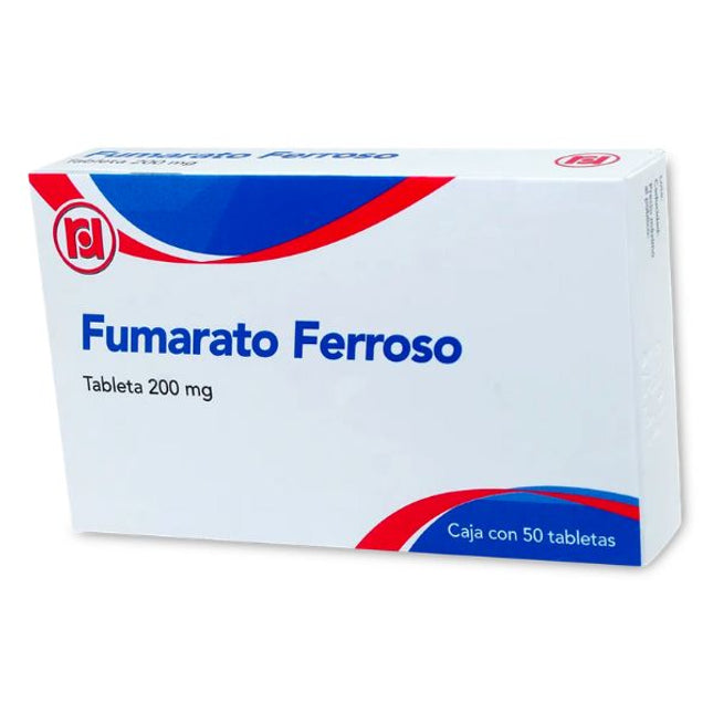 Fumarato Ferroso 20 mg Caja con 50 Tabletas