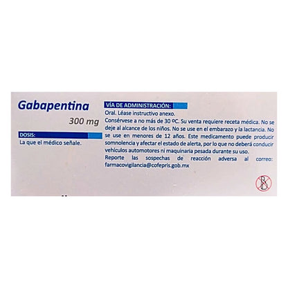 Gabapentina 300 mg Caja con 15 Cápsulas