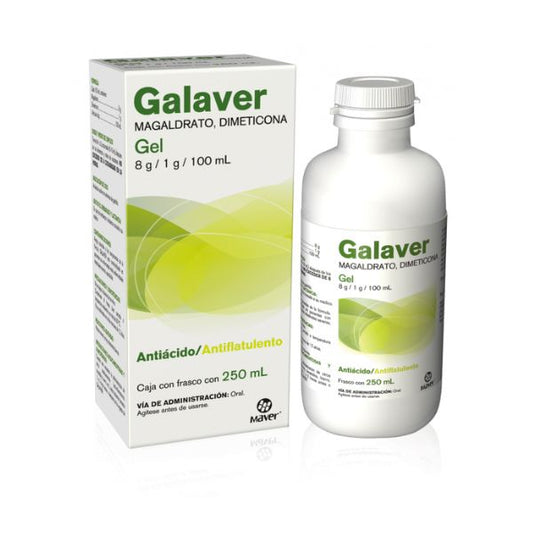 Galaver (Magaldrato/Dimeticona) 8g/1g/100 ml Frasco con 250 ml