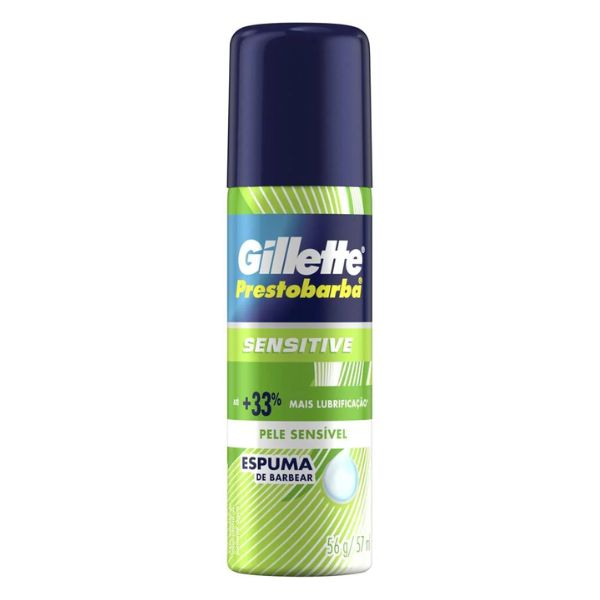 Gillete Prestobarba Sensitive Espuma de Afeitar 57 ml