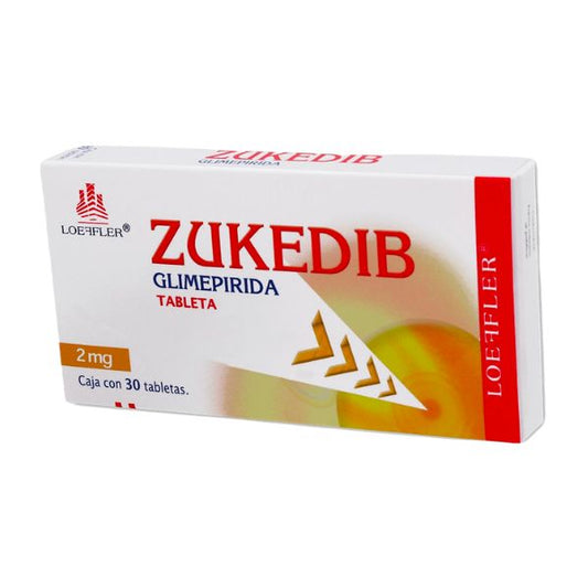 Zukedib (Glimepirida) 2 mg Caja con 30 Tabletas