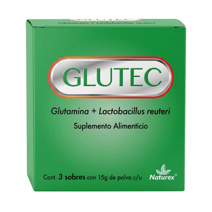 Glutec (Glutamina Lactobacillus Reuteri) Caja con 3 Sobres 15 g