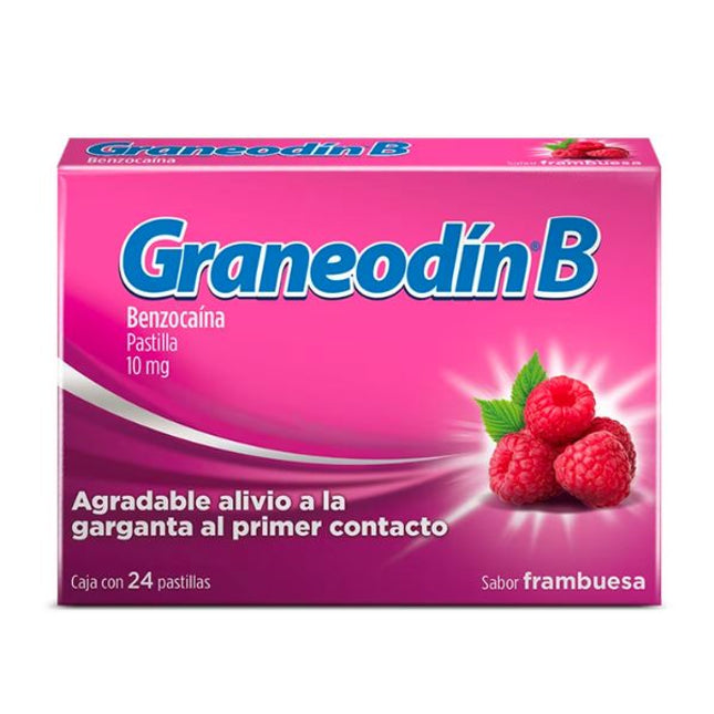 Graneodin B Frambuesa 10 mg Caja con 24 pastillas