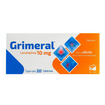Grimeral (Loratadina) 10 mg Caja con 20 Tabletas
