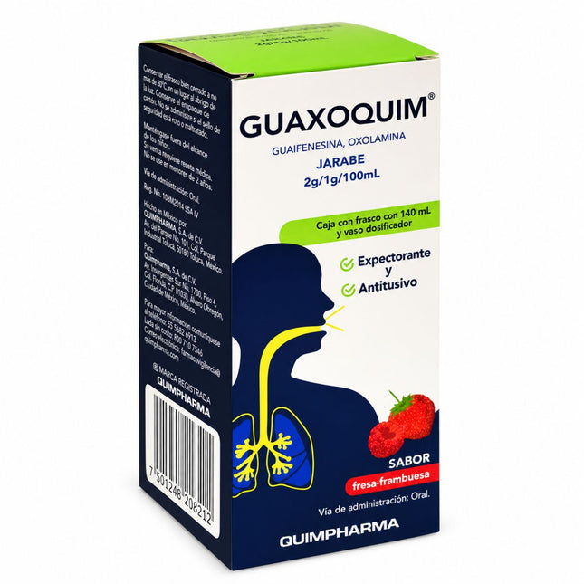 Guaxoquim (Guaifenesina 2 g/ Oxolamina 1 g) Jarabe 140 mL | Quimpharma