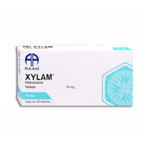 Xylam (Hidroxizina) 10 mg Caja con 30 Tabletas