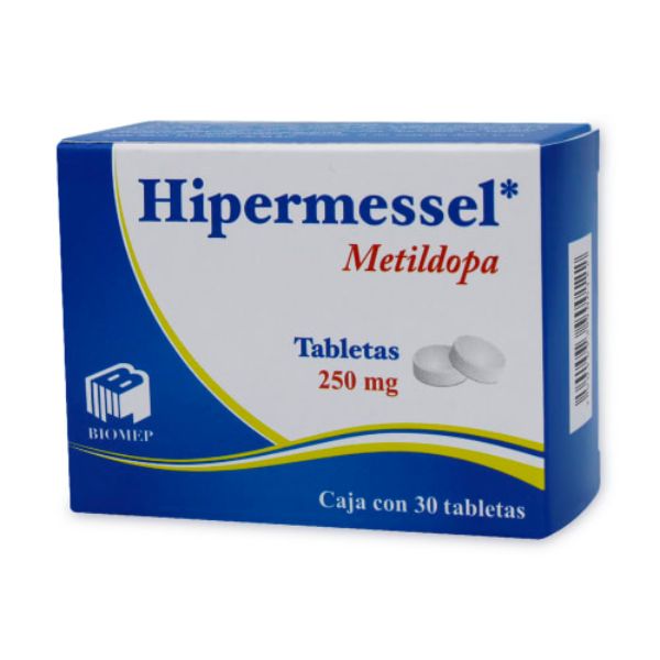 Hipermessel (Metildopa)250 mg Caja con 30 Tabletas