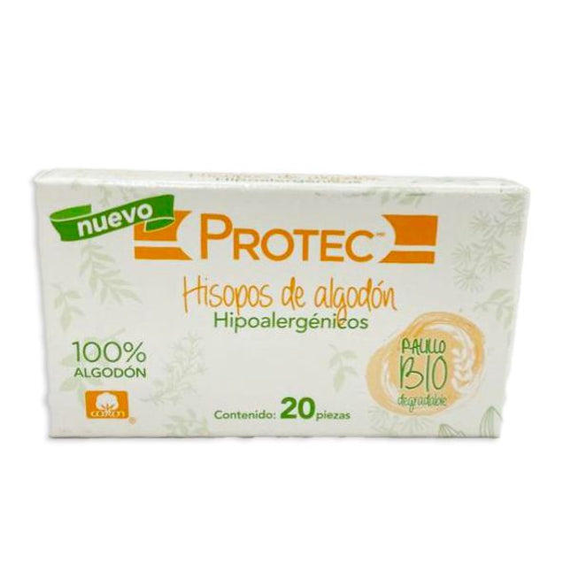 Hisopos de Algodón Caja con 20 Piezas Marca Protec