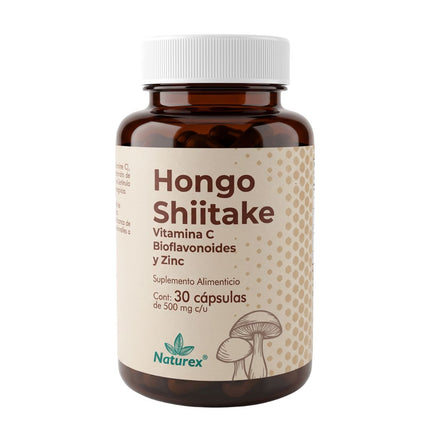 Hongo Shiitake Vitamina C Bioflavonoides Zinc Frasco con 30 Cápsulas