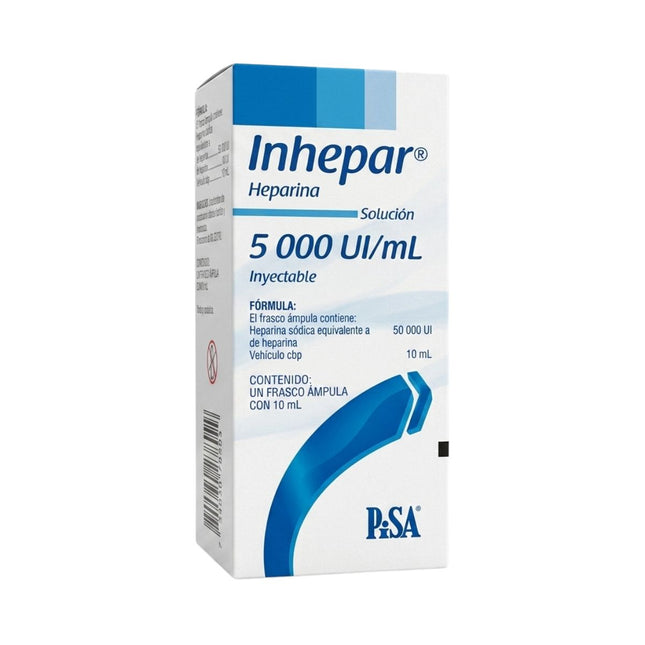 Inhepar (Heparina) 5000 UI/mL Inyectable Frasco con 10 mL