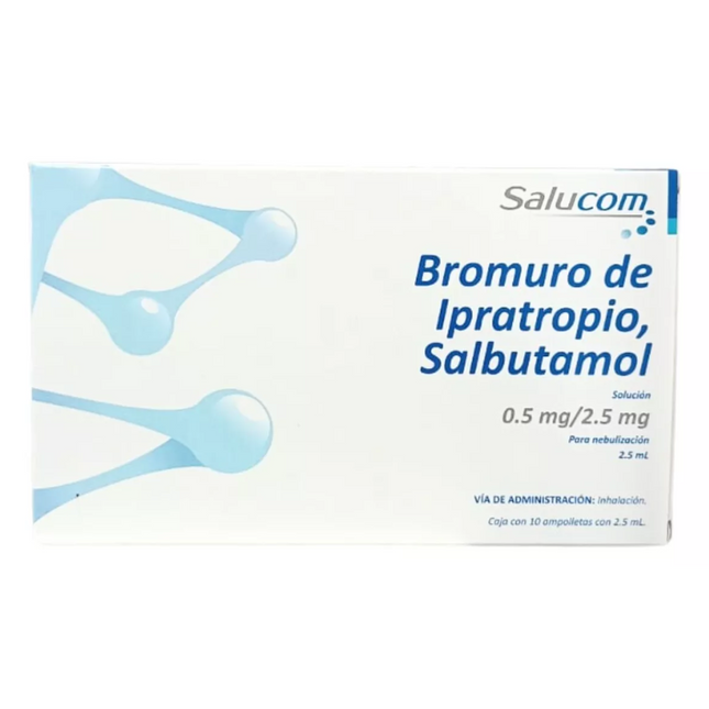 Bromuro de Ipratropio/ Salbutamol Caja con 10 Ámpulas para Nebulizar