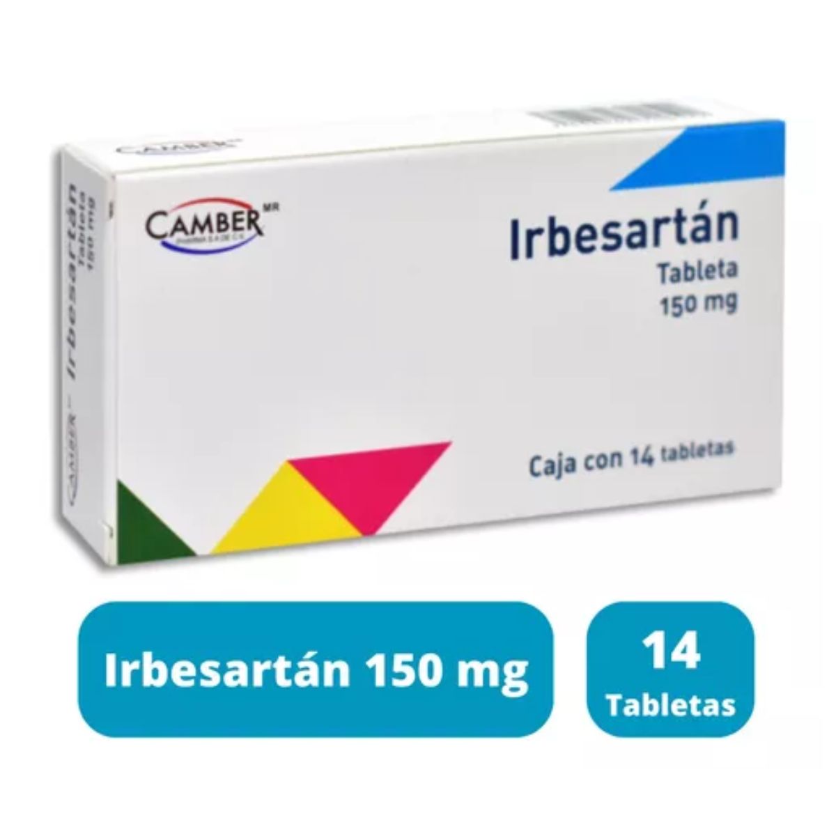 Irbesartan 150 mg Caja con 14 Tabletas