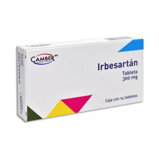 Irbesartan 300 mg Caja con 14 Tabletas