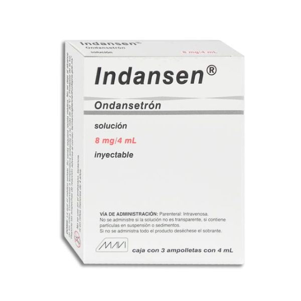Indansen (Ondansetron) 8mg/4 ml Caja con 3 Ámpulas Inyectables ...