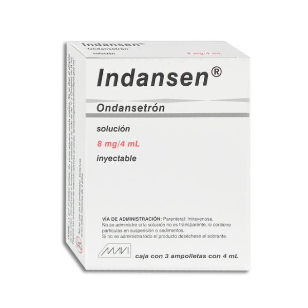 Indansen (Ondansetron) 8mg/4 ml Caja con 3 Ámpulas Inyectables