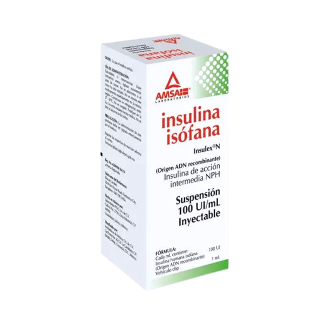 Insulina Isofana Suspension Inyectable 100 Ui Frasco C/10 ml | AMSA