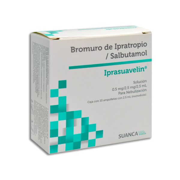 Bromuro De Ipatropio/Salbutamol (0.5mg/2.5mg/2.5ml) Caja Con 10 Ámpula ...