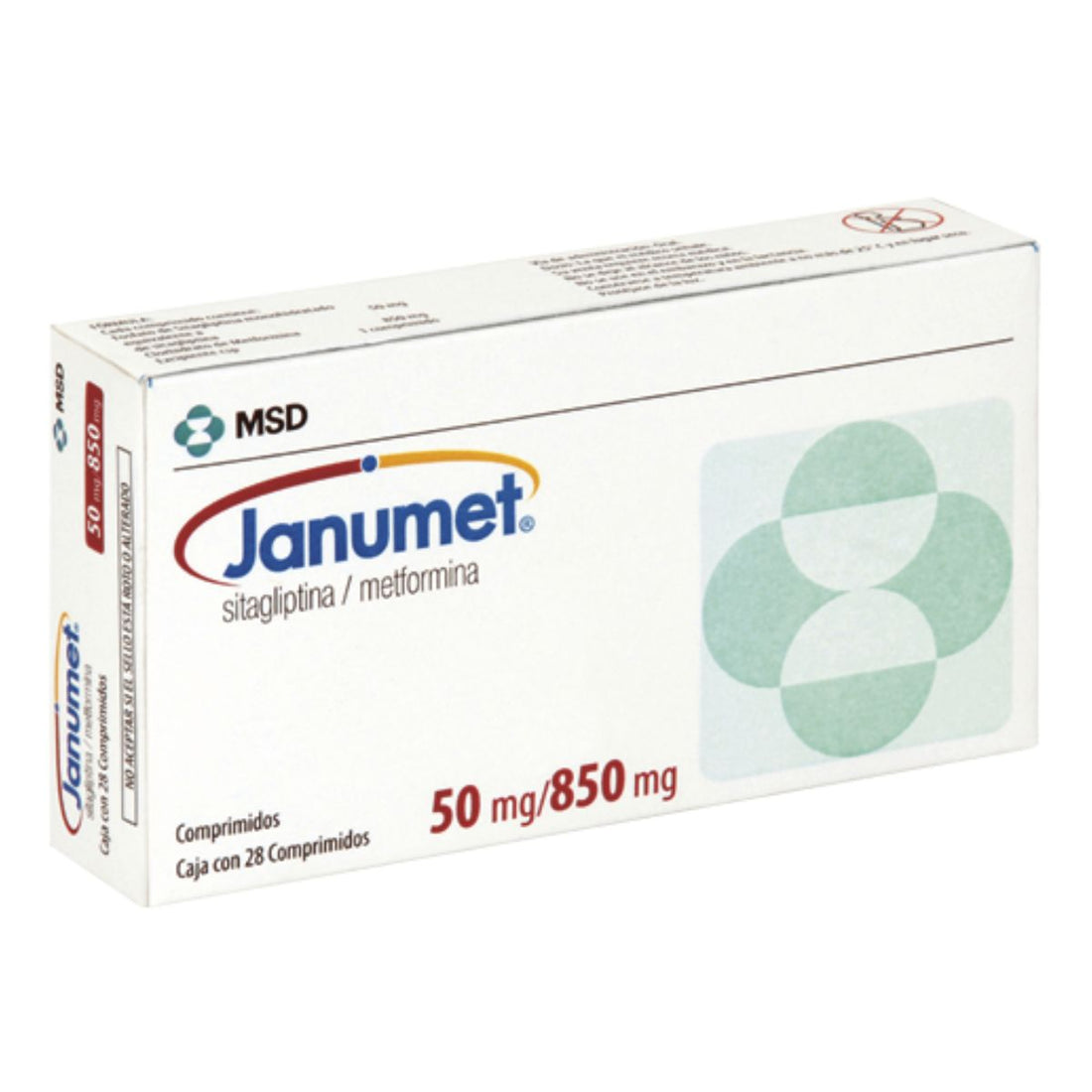 Janumet (Sitagliptina 50 mg /Metformina 850 mg)Caja con 28 Tabletas ...