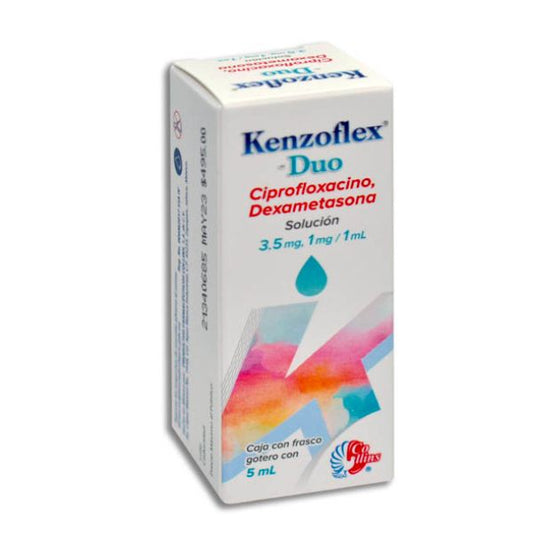 Kenzoflex-Duo (Ciprofloxacino/Dexametasona 3.50 mg/ 1.0 mg/ 1.0 ml) Solucion Oftalmica 5ml