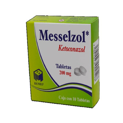 Messelzol (Ketoconazol) 200 mg Caja con 10 Tabletas