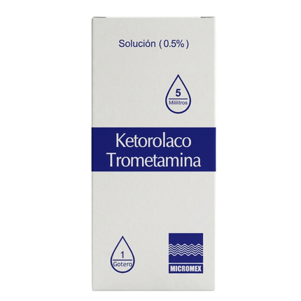 Ketorolaco Trometamina Solución (5.0 mg/ml) Gotero con 5 ml Oftálmico