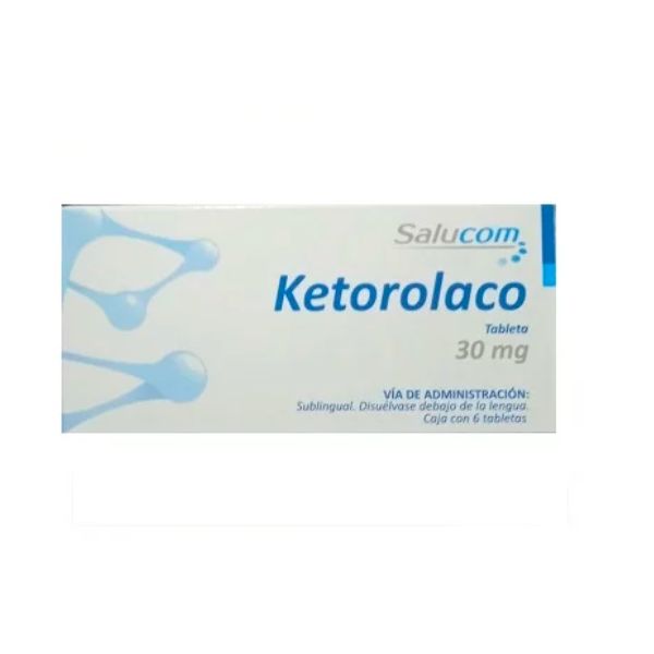 Ketorolaco 30 mg Sublingual Salucom Caja con 6 Tabletas